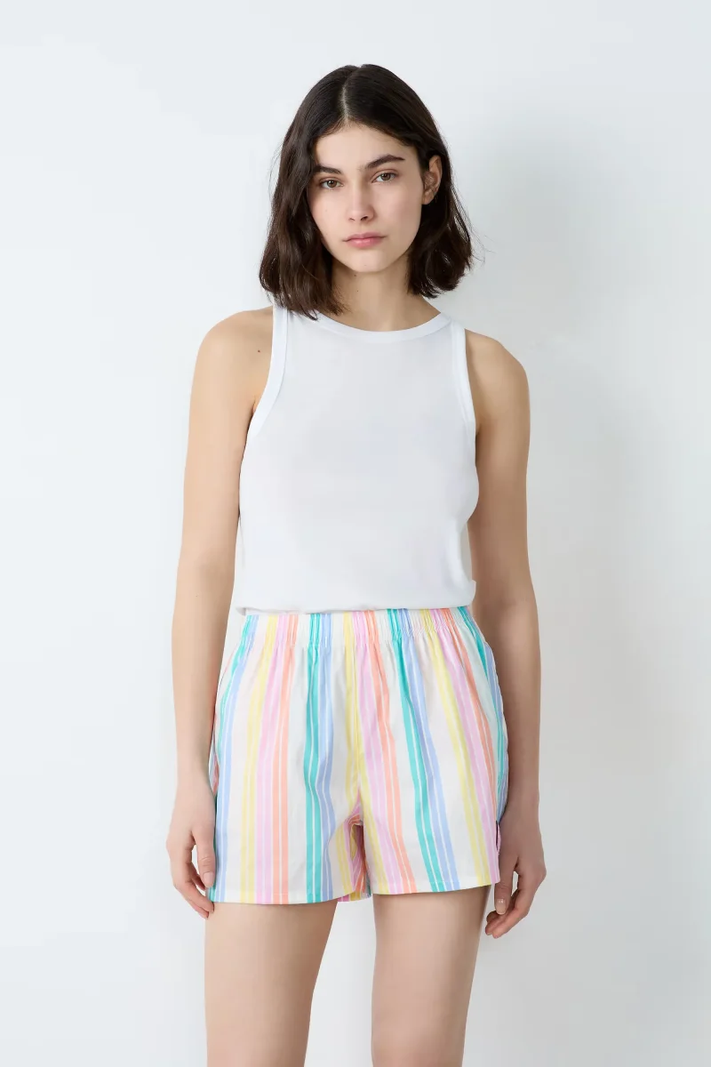 Cotton Striped Pajama Shorts | Etam - Imagen 5