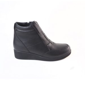 BOTIN PIEL Y CREMALLERA NEGRO